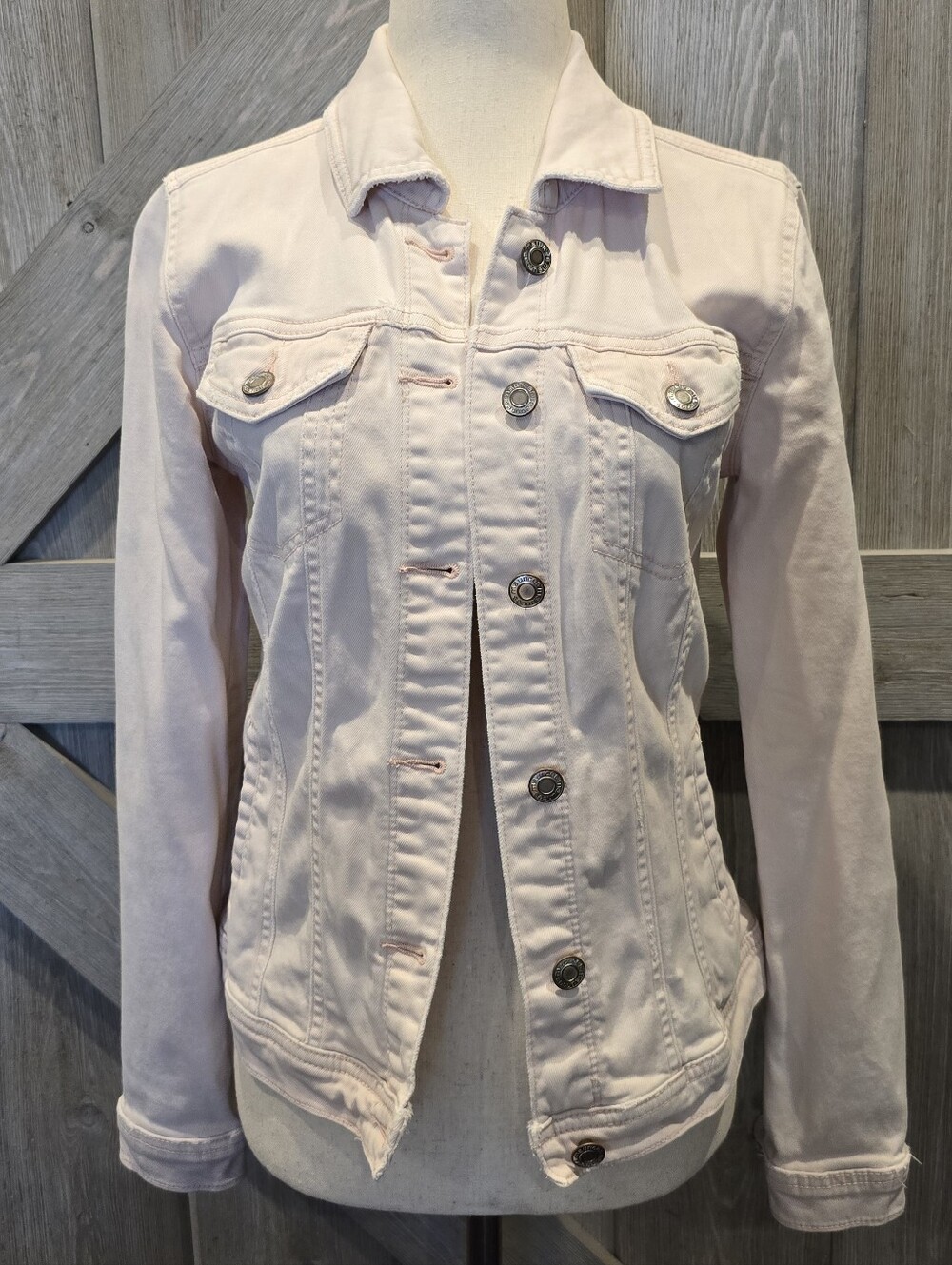 Pale pink denim jacket